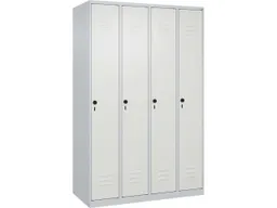 C+P C+P Spind Classic PLUS, 4 Abteile, 1850x1200x500mm, Lichtgrau/Verkehrsweiß – Produktbild 1 von 1