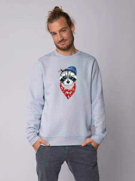 watapparel watapparel Sweatshirt Unisex Waschbär, Serene blue, – Produktbild 2 von 3