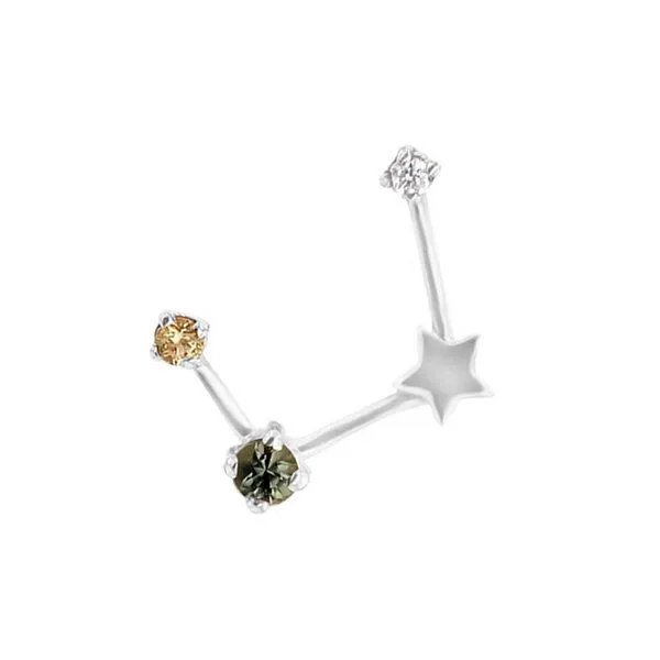 Eppi Eppi Goldener Ohrring mit Sternzeichen Virgo, Weiss, – Produktbild 1 von 2
