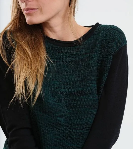 Gary Mash GARY MASH Strickpullover Anoka aus Biobaumwolle, Grün-schwarz mélange (schwarz), – Produktbild 3 von 4