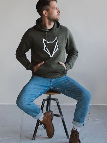 VEROIKON Unisex Fuchs-Hoodie back to Nature VEROIKON, Khaki, – Produktbild 2 von 4
