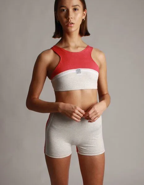Bodyguard Bodyguard Upcycling Crop Top, Rotmelange/naturmelange, – Produktbild 4 von 4