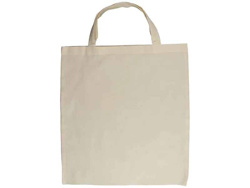Baumwoll-Tragetaschen,natur, 38x42 cm mit kurzen Henkeln – Produktbild 1 von 1