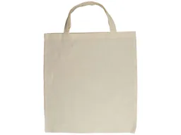 Baumwoll-Tragetaschen,natur, 38x42 cm mit kurzen Henkeln – Produktbild 1 von 1