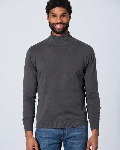 HempAge HempAge Feiner Rollkragenpullover Hanf/Biobaumwolle, Anthrazit (grau), – Produktbild 2 von 4