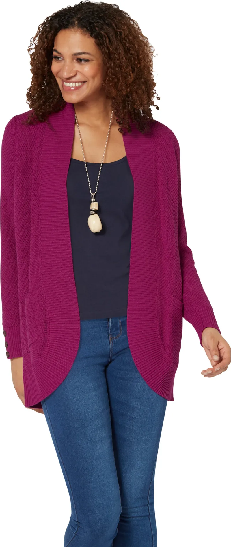 Witt Longstrickjacke, Magenta, – Produktbild 2 von 2