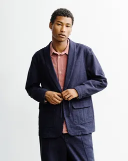 Rotholz Rotholz Herren vegan Kimono-Blazer Blau – Produktbild 1 von 1