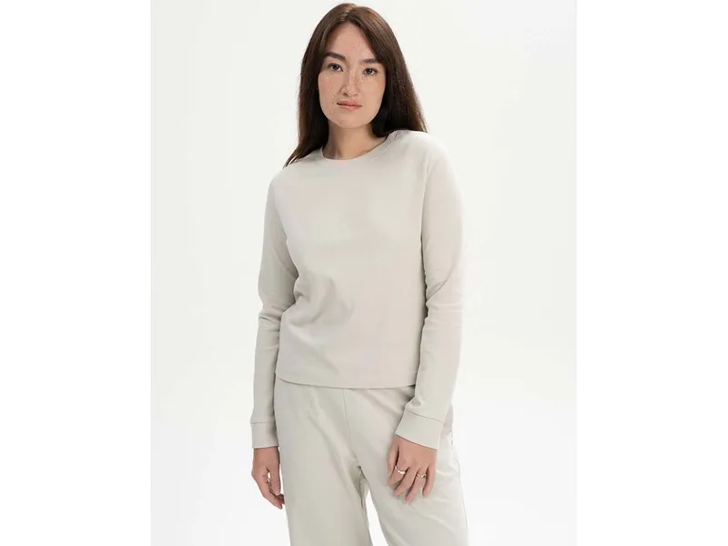 MELA MELA Langarmshirt schwer Style AASTHA aus 100% Bio-Baumwolle, Birke, – Produktbild 1 von 5
