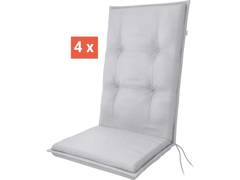 Doppler doppler Auflage "STAR" für Hochlehner, 4er-Pack, 119x48x6 cm, Polyester, grau – Produktbild 1 von 1