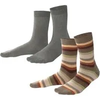Living Crafts LIVING CRAFTS - Unisex Socken, 2er Pack - Gestreift (98% Bio-Baumwolle; 2% Elasthan), Nachhaltige Mode, Bio Bekleidung, Gestreift, – Produktbild 2 von 4