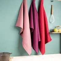nahtur design nahtur-design Leinen-Geschirrtücher im 3er Set , 100% Leinen, Flieder-beere-rot (rot), – Produktbild 1 von 1