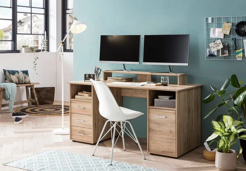 Schildmeyer Schreibtisch Baku, Solide Verarbeitung - Dieses Produkt ist in Deutschland gefertigt, Beige, – Produktbild 1 von 5