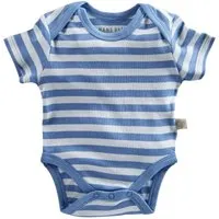 HANS NATUR Baby Body Kurzarm Bio Baumwolle blau-off white Gr.74/80 – Produktbild 1 von 1