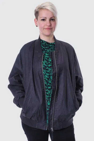 LangerChen LangerChen Jacket Winton - Boyfriend Bomberjacke aus Leinen, Black (schwarz), – Produktbild 1 von 4