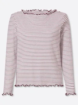 heine Rippshirt ecru-burgund-geringelt – Produktbild 1 von 1
