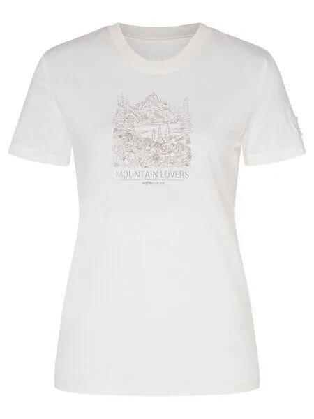 Super.Natural Super.Natural Merino T-Shirt W Mountain Lovers Bio J Tee für Damen, Fresh white/feather grey, – Produktbild 4 von 4