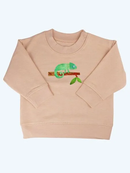MelaDi Meladi Kinder Baby - Sweater aus Biobaumwolle - Schnecke auf Creme Latte, Mokka, – Produktbild 6 von 7