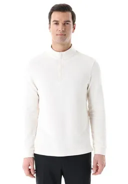 ORGANICATION ORGANICATION Longsleeve aus Bio-Baumwolle mit Viertelreißverschluss – Produktbild 1 von 1