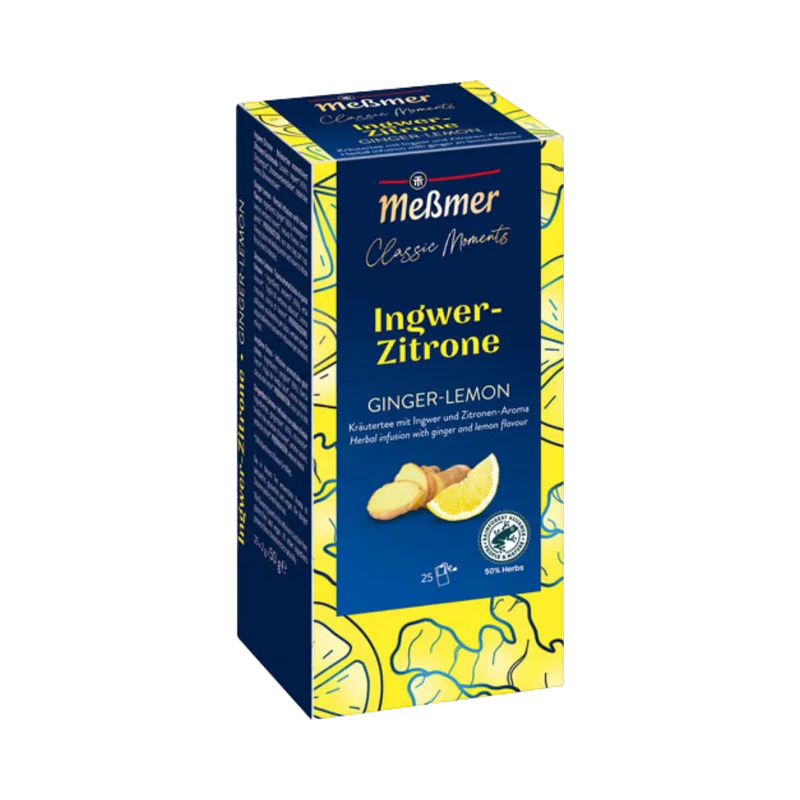 Meßmer Meßmer Classic Moments Ingwer-Zitrone, Teebeutel im Kuvert, 2. Entnahmefach/displaytauglich, 50g – Produktbild 1 von 2