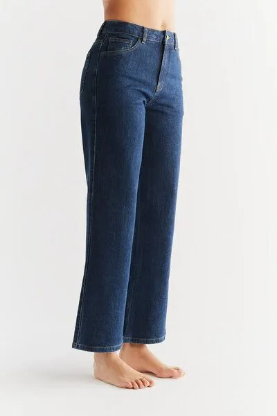 Evermind Evermind W's Wide Leg Jeans-WE1009, Lapis blue, – Produktbild 2 von 5