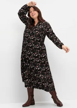 sheego sheego Etuikleid Druckkleid Langarm mit Alloverprint, komplett gefüttert – Produktbild 1 von 1