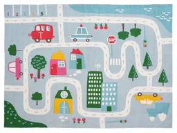 HANS NATUR Kinderteppich Bio-Baumwolle in Web-Qualität "Spielstraße" Maße 114 x 160 cm – Produktbild 1 von 1