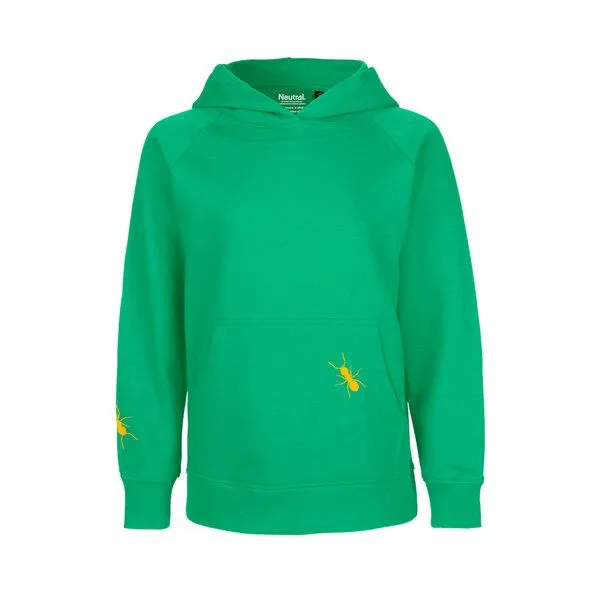 HANDGEDRUCKT HANDGEDRUCKT "Ameisen" Kinder-Hoody, Green, – Produktbild 2 von 4