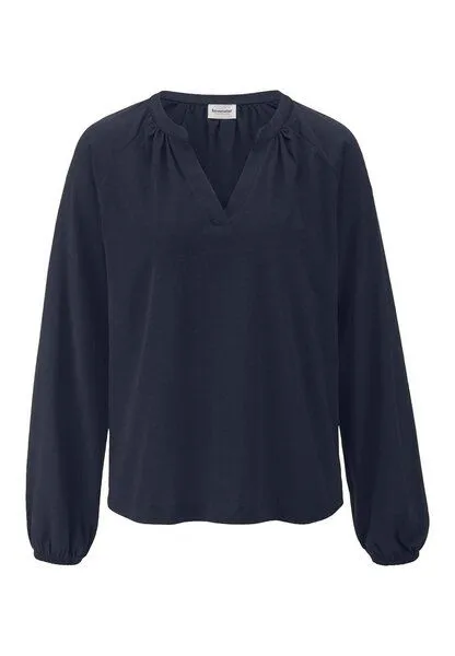 hessnatur hessnatur Jersey-Bluse Relaxed aus reiner Bio-Baumwolle, Marine, – Produktbild 3 von 4