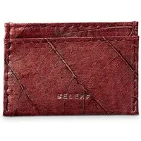 BELEAF BELEAF Veganes Kartenhalterportemonnaie "SLIM LEAF" aus Blattleder, Poppy red, – Produktbild 1 von 1
