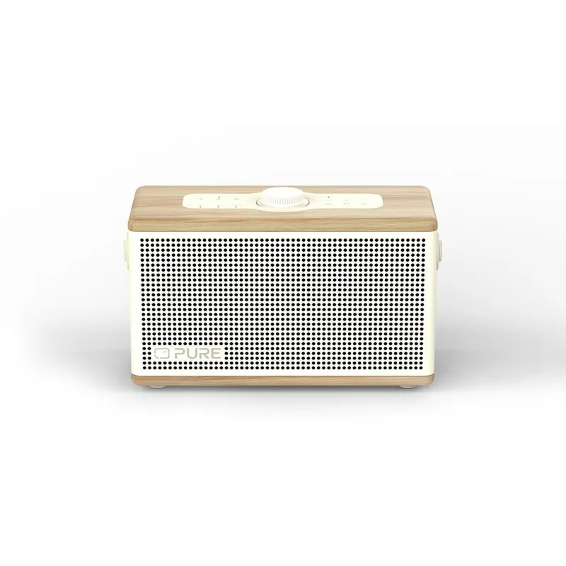 Pure Classic Aura Baumwoll-Weiß/Eiche Bluetooth-Lautsprecher – Produktbild 1 von 1