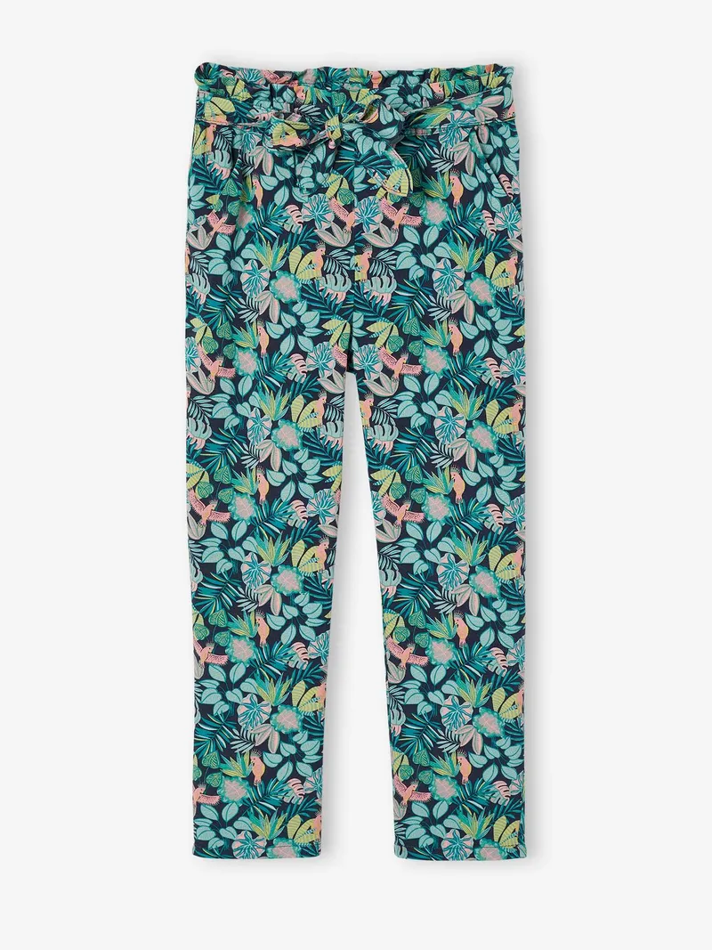 Vertbaudet Mädchen 3/4-Hose aus fließendem Stoff, Marine, – Produktbild 1 von 3