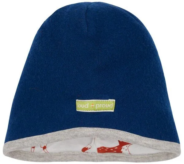loud + proud loud + proud Baby & Kinder Mütze Wollfleece, GOTS-zertifiziert, Ultramarine(blau), – Produktbild 3 von 3