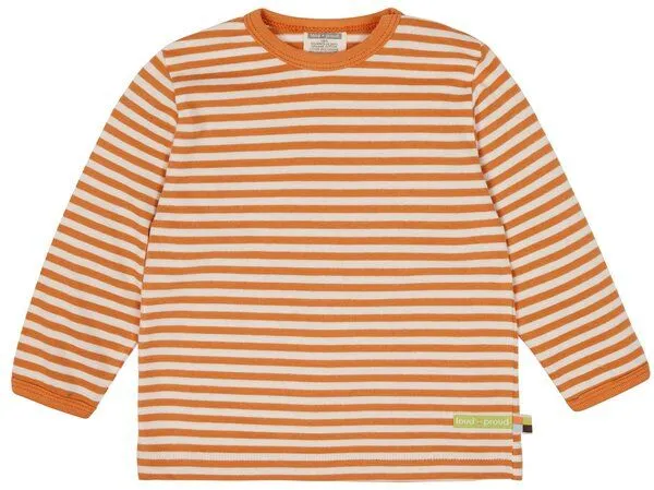 loud + proud loud + proud Babys & Kinder Shirt Streifen, GOTS-zertifiziert, Carrot(orange), – Produktbild 2 von 2