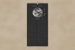 Ewiger Kalender Boho schwarz, beige // Geburtstagskalender Wandkalender 2027 | Mondkalender // ShellyCreates – Produktbild 1 von 1