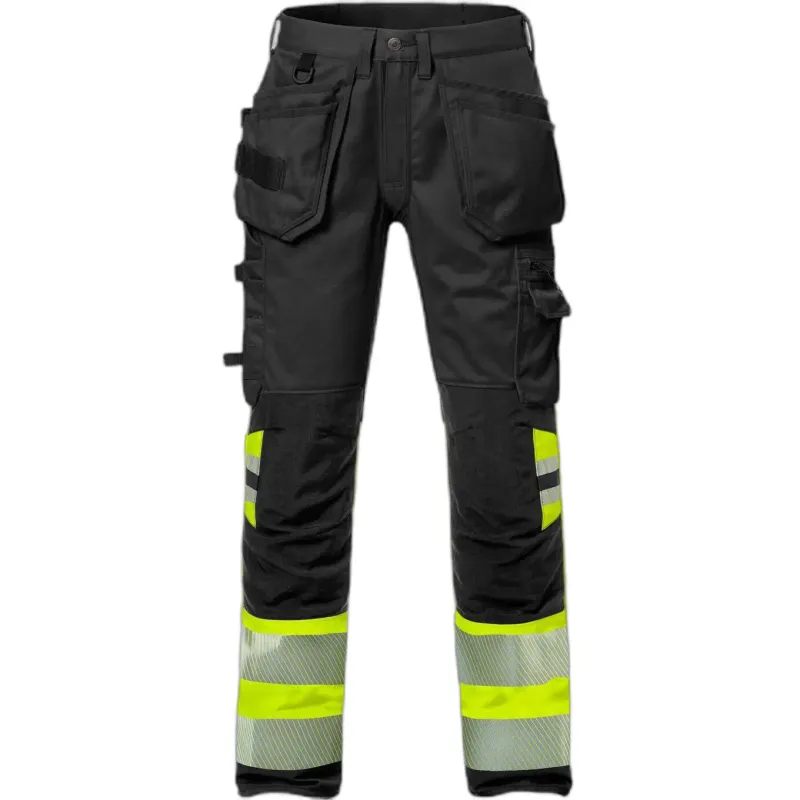 Fristads Hochsichtbare Arbeitshose Klasse 1 Fristads Outdoor 2706 PLU, Gelb, – Produktbild 2 von 2