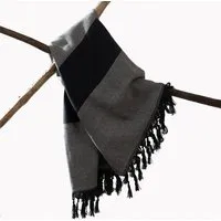 HängemattenGlück HängemattenGlück Hamamtuch/Strandtuch, handgewebt, flauschig, Bio-Baumwolle, GOTS-zertifiziert, 100x180cm, Pimenta schwarz grau, – Produktbild 1 von 1
