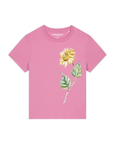 watapparel watapparel T-Shirt Frauen Sonnenblume, Bubble pink, – Produktbild 1 von 4