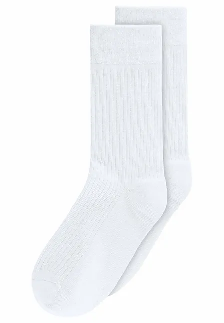 MELA Gerippte Baumwoll-Socken GOTS, 2er Pack, White, – Produktbild 1 von 1