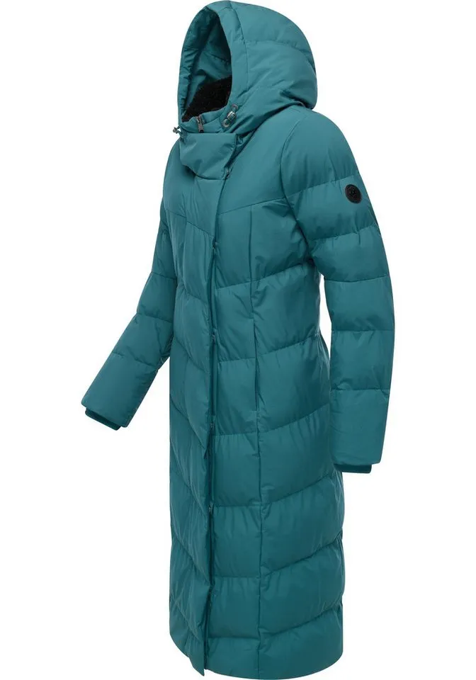 ragwear ragwear Wintermantel Pavla Long Soft YOUMODO Wasserdichter Steppmantel mit Kuschelkragen, Grün, – Produktbild 3 von 3