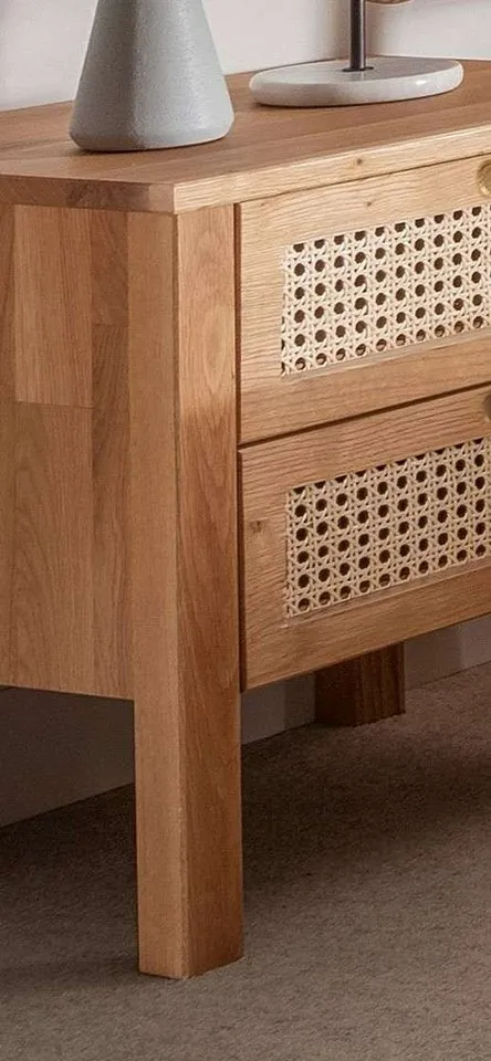 OTTO home Nachtkonsole Hällevik Nachtkonsole, Nachtkommode in hochwertiger Verarbeitung (1 St), Massivholz, Skandinavisches Design, Robust, stabil, FSC zertifiziert, Beige, – Produktbild 4 von 5