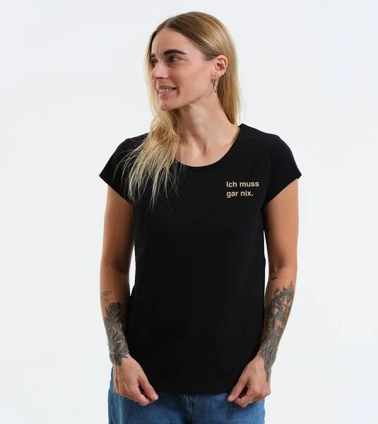 Gary Mash GARY MASH Shirt Asheville Ich muss gar nix. aus Bio-Baumwolle, Schwarz, – Produktbild 3 von 4