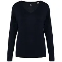 YTWOO YTWOO Damenpullover mit V-Ausschnitt aus Bio-Baumwolle und Lyocell TENCEL, Navy, – Produktbild 1 von 1