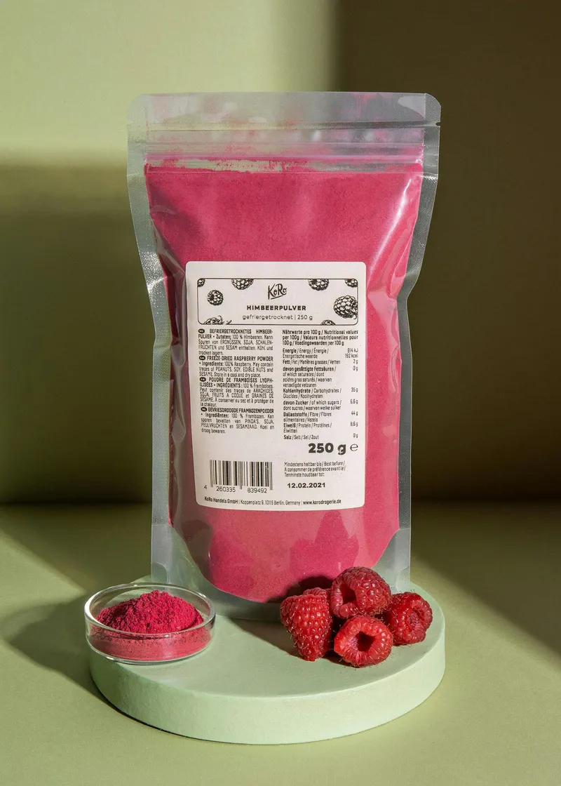 KoRo Gefriergetrocknetes Himbeerpulver 250 g – Produktbild 2 von 5