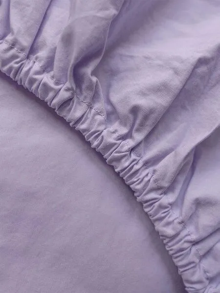 erlich textil erlich textil Cotton Select Spannbettlaken aus Bio-Baumwolle, made in Europe, Flieder, – Produktbild 3 von 5