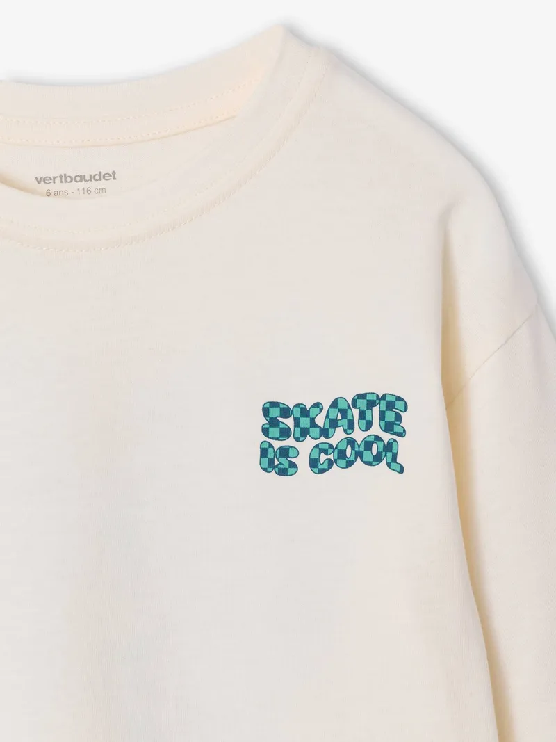 Vertbaudet Jungen Shirt mit Print, Wollweiß, – Produktbild 2 von 4