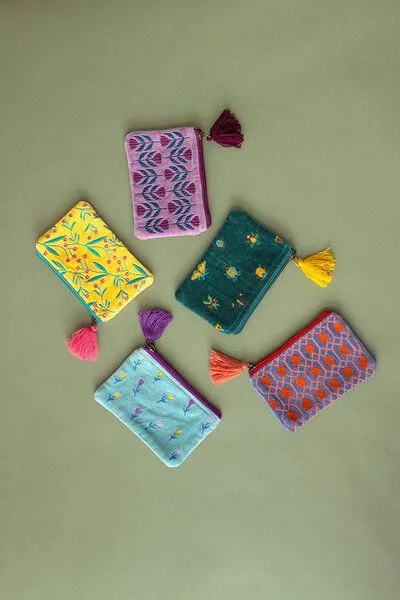 Tranquillo Tranquillo Samttäschchen in tollen Designs 16 x 10 cm, Floral (bag297), – Produktbild 2 von 4