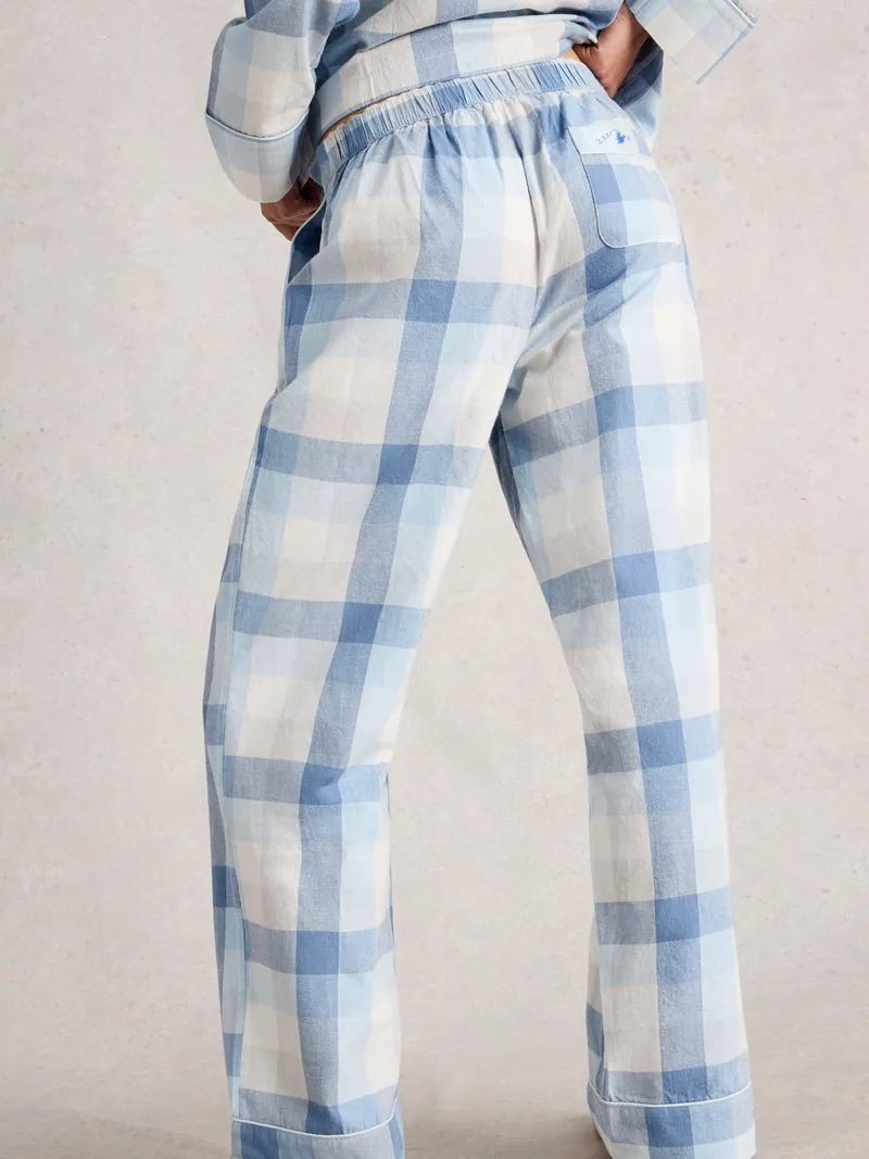 White Stuff Karierte Pyjamahose Nina - S/R, Hellblau, – Produktbild 4 von 4