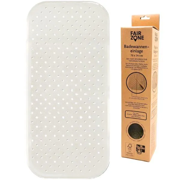 Fair Zone Fair Zone Badematte 76x34 cm - Wanneneinlage, Perlweiß, – Produktbild 1 von 3