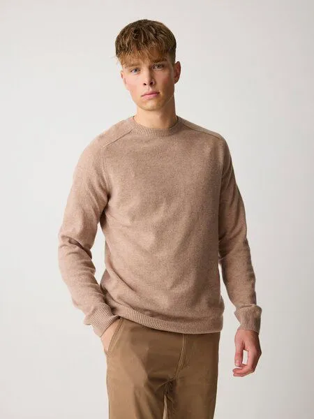 KnowledgeCotton Apparel KnowledgeCotton Apparel Strickpullover mit Rundhalsausschnitt aus Lammwolle, Gruen-forrest-night, – Produktbild 2 von 4