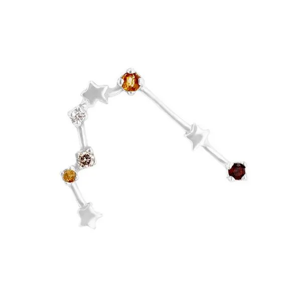 Eppi Eppi Goldener Ohrring mit Sternzeichen Gemini, Weiss, – Produktbild 1 von 2